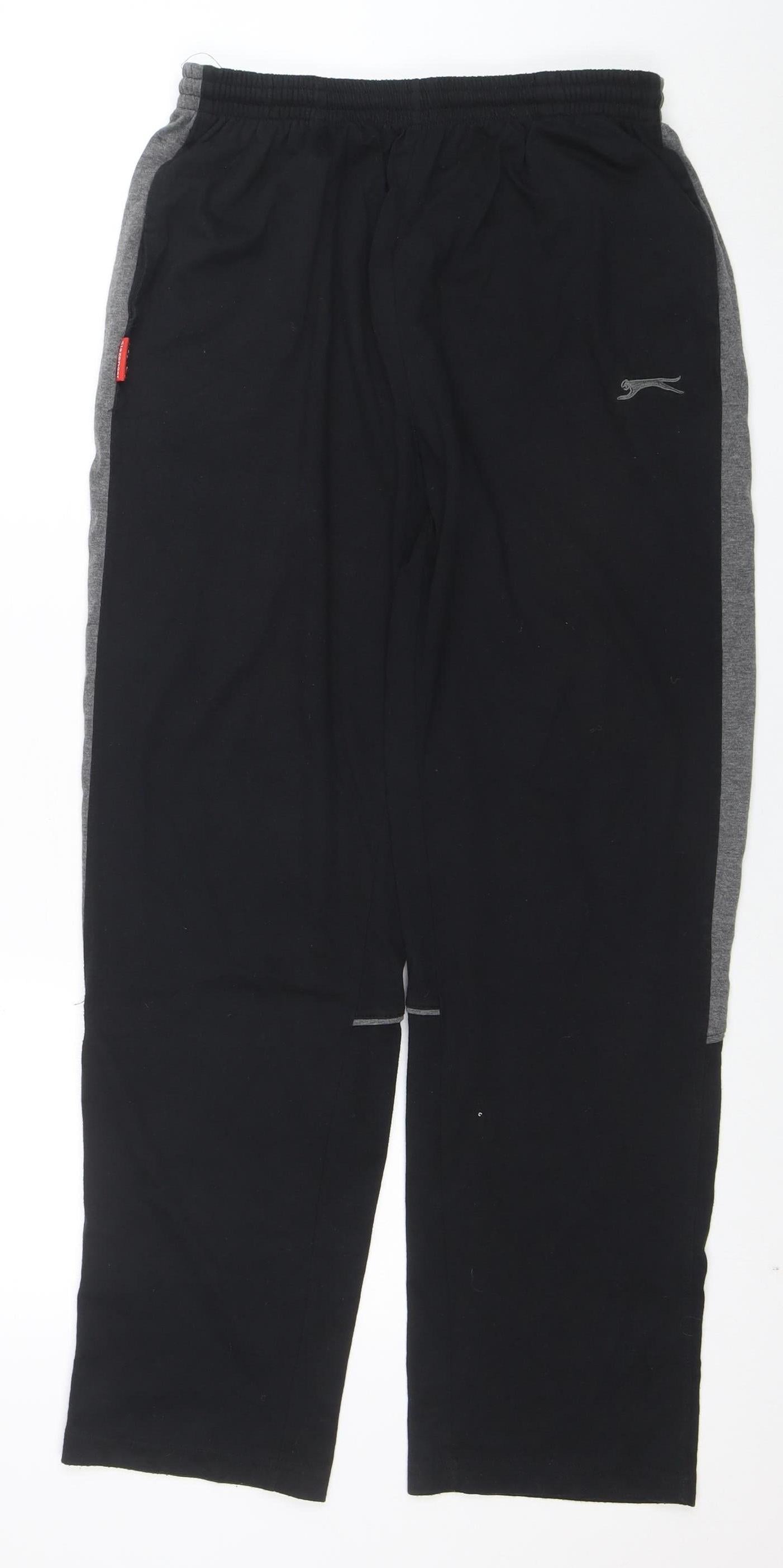 Mens UK Size M Slazenger Regular Fit Sweatpants Black Trousers