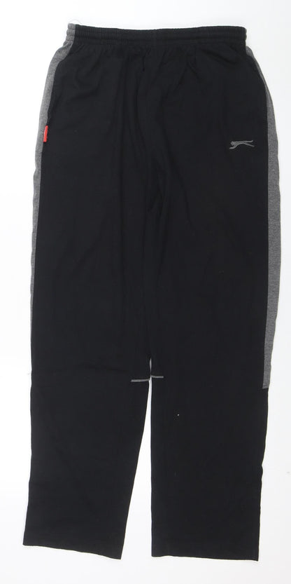 Mens UK Size M Slazenger Regular Fit Sweatpants Black Trousers