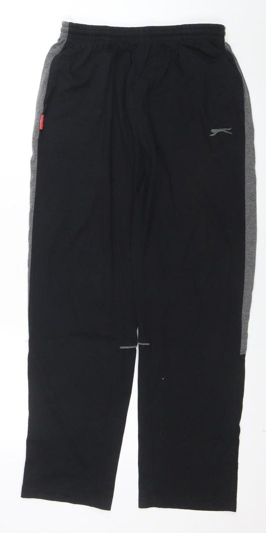 Mens UK Size M Slazenger Regular Fit Sweatpants Black Trousers