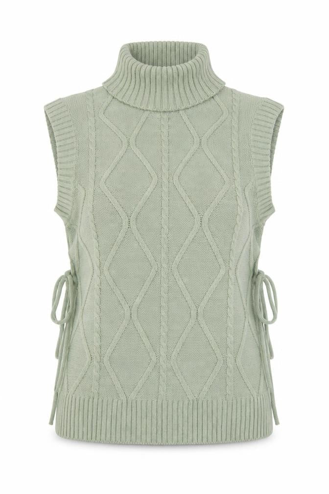 Womens UK Size S Quiz Green Vest Jumper
