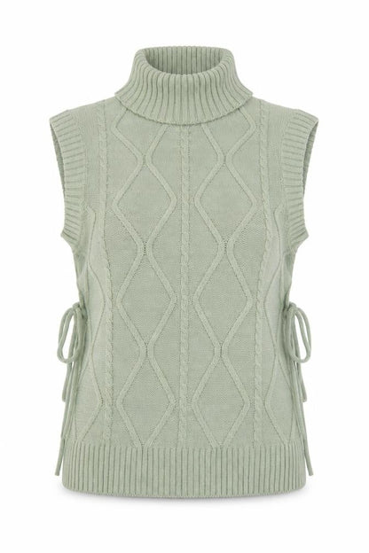 Womens UK Size S Quiz Green Vest Jumper