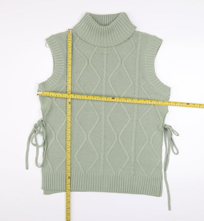 Womens UK Size S Quiz Green Vest Jumper