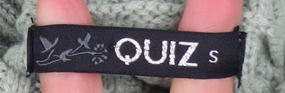 Womens UK Size S Quiz Green Vest Jumper