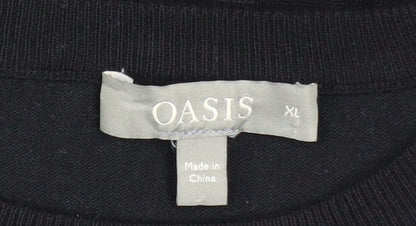 Womens UK Size XL Oasis Black Pullover Jumper