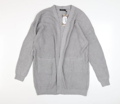 Womens UK Size S Boohoo Grey Cardigan Jumper
