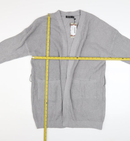 Womens UK Size S Boohoo Grey Cardigan Jumper