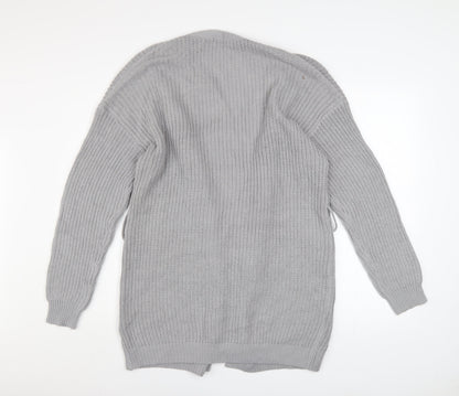 Womens UK Size S Boohoo Grey Cardigan Jumper