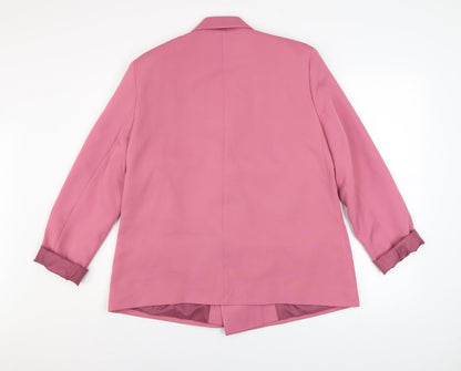 Tu Women Pink Size 14 Blazer Jacket Lined Button Front