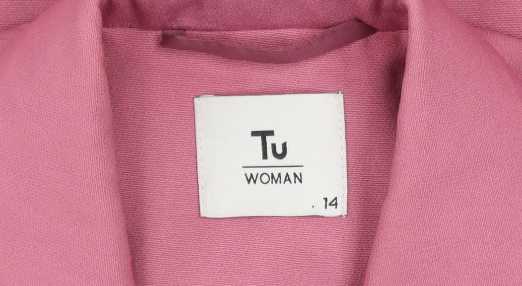 Tu Women Pink Size 14 Blazer Jacket Lined Button Front