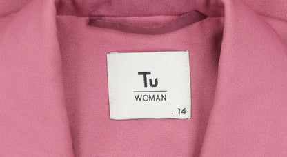 Tu Women Pink Size 14 Blazer Jacket Lined Button Front