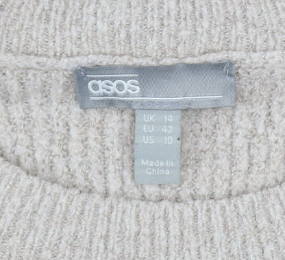 Womens UK Size 14 ASOS Beige Pullover Jumper