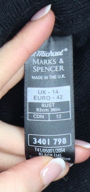 Womens UK Size 14 Marks and Spencer Black Cardigan Jumper