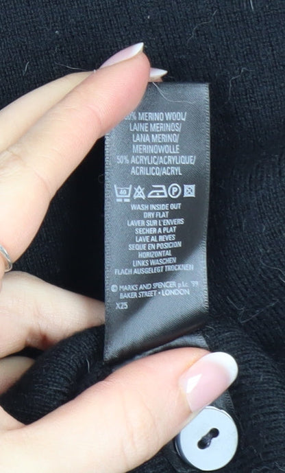 Womens UK Size 14 Marks and Spencer Black Cardigan Jumper