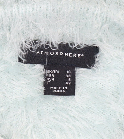 Womens UK Size 10 Atmosphere Blue Cropped T-Shirt