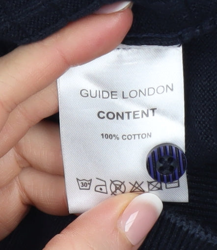 Mens UK Size L Guide London Blue Henley Jumper