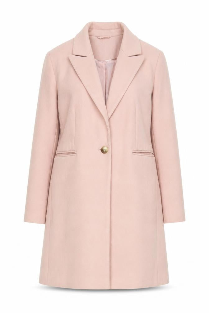 Primark Women’s Pink Long Overcoat Size 10 Single Breasted