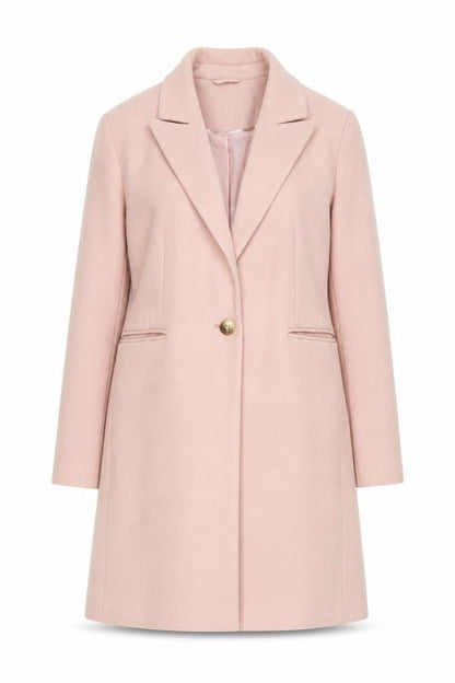 Primark Women’s Pink Long Overcoat Size 10 Single Breasted