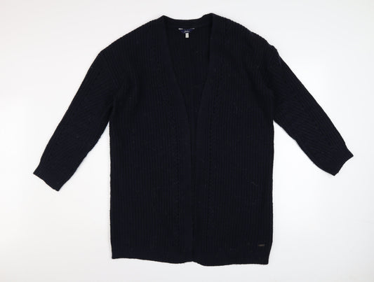 Joules Women’s Black Long Sleeve Open Knit Cardigan Size 10