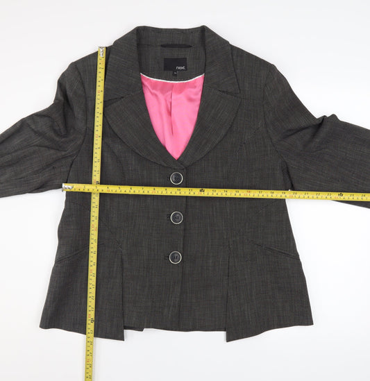 Next Women’s Grey Check Blazer Jacket Size 20L Classic Workwear
