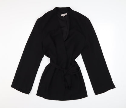 H&M Women's Black Belted Blazer Jacket Size S Regular Fit
