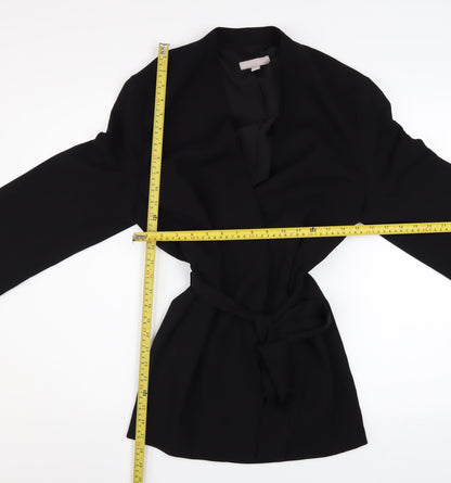 H&M Women's Black Belted Blazer Jacket Size S Regular Fit