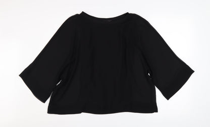 Womens UK Size S Zara Black Tunic Blouse