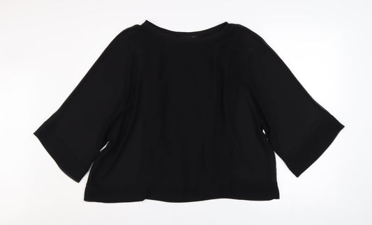 Womens UK Size S Zara Black Tunic Blouse
