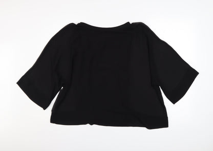 Womens UK Size S Zara Black Tunic Blouse