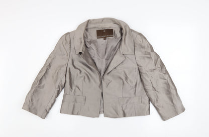Fenn Wright Manson Women's Grey Silk Cropped Blazer Size 12
