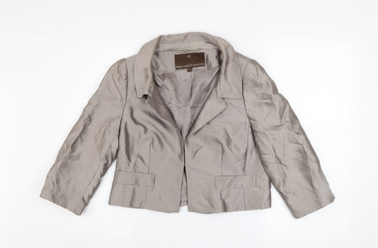 Fenn Wright Manson Women's Grey Silk Cropped Blazer Size 12