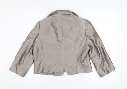 Fenn Wright Manson Women's Grey Silk Cropped Blazer Size 12
