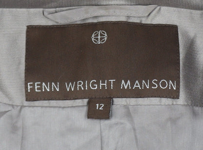Fenn Wright Manson Women's Grey Silk Cropped Blazer Size 12