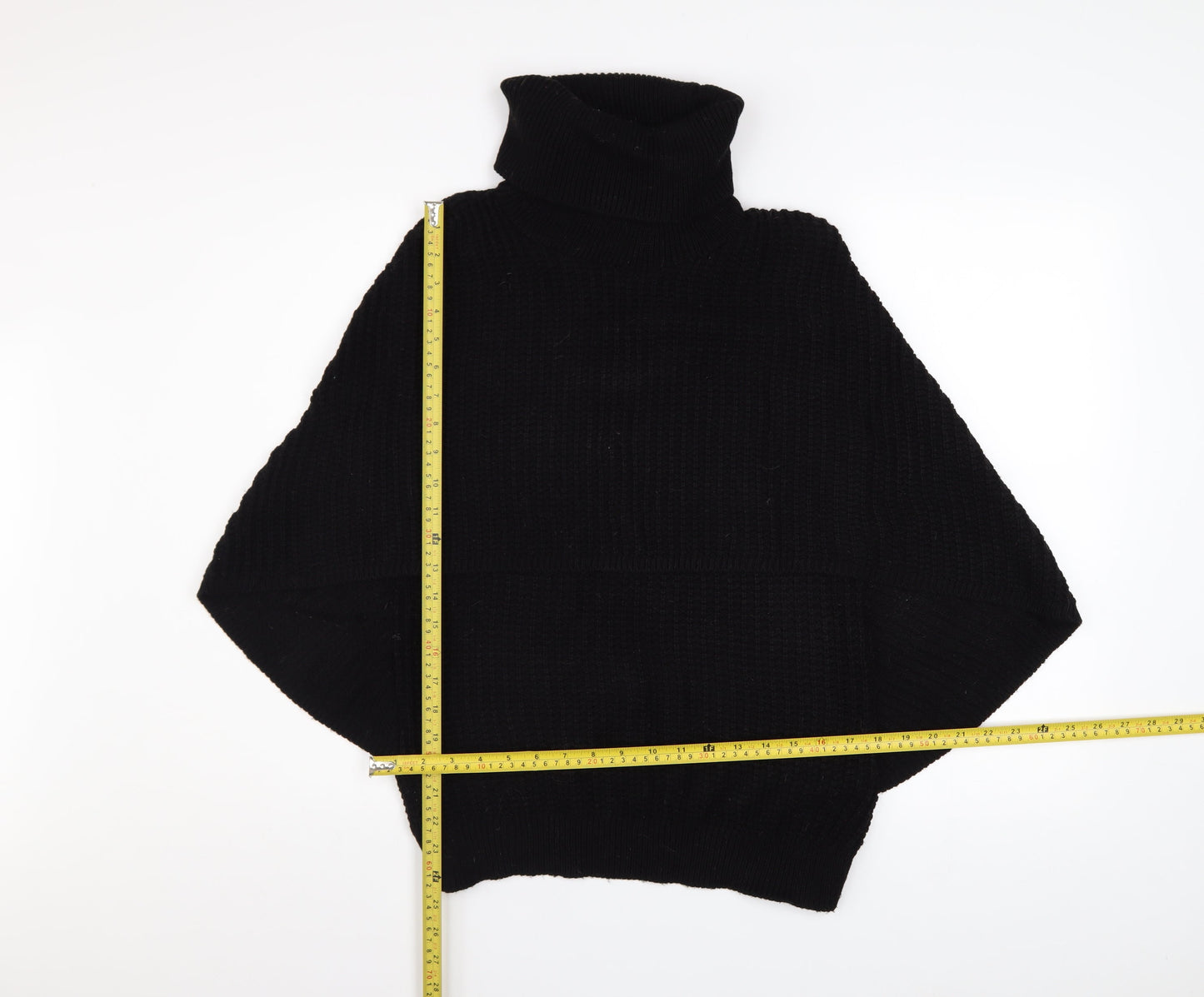 Womens UK Size M/L Boohoo Black Cape Jumper