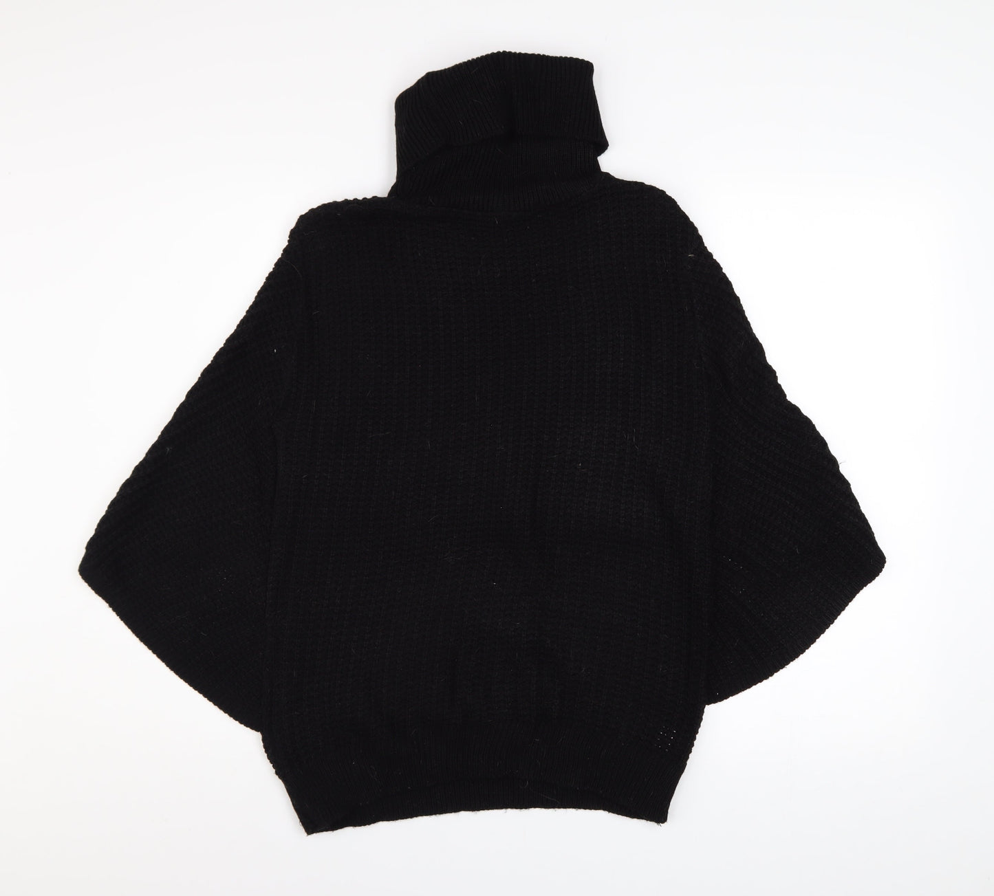 Womens UK Size M/L Boohoo Black Cape Jumper