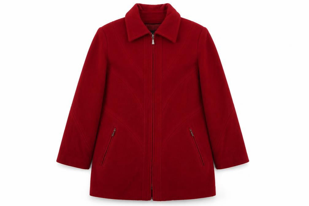 Womens UK Size 14 Style Red Overcoat