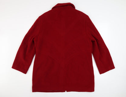 Womens UK Size 14 Style Red Overcoat