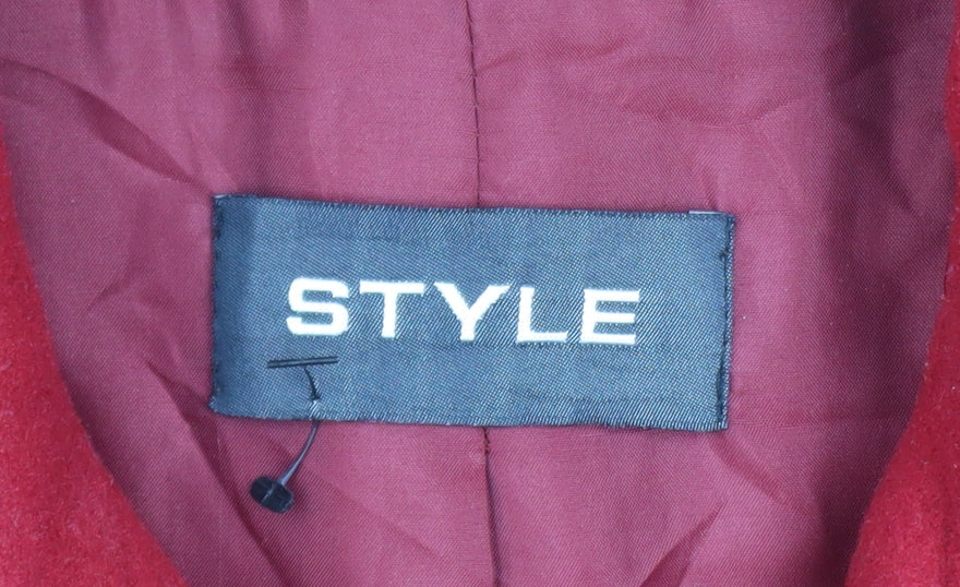 Womens UK Size 14 Style Red Overcoat
