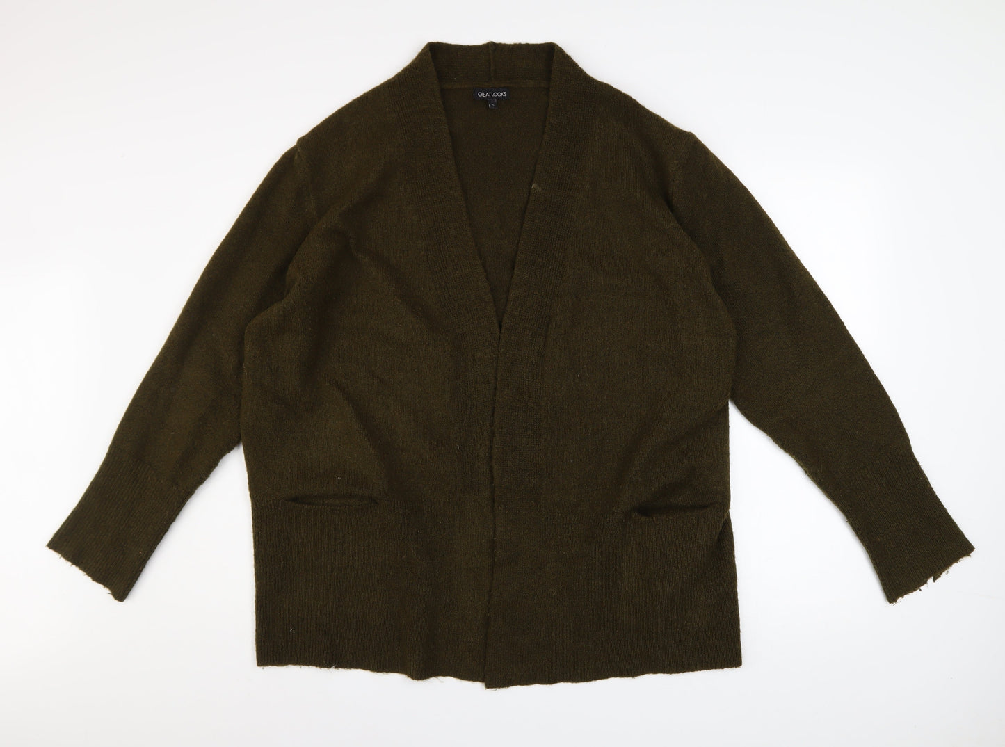 Womens UK Size XL Great Looks Brown Cardigan Jumper