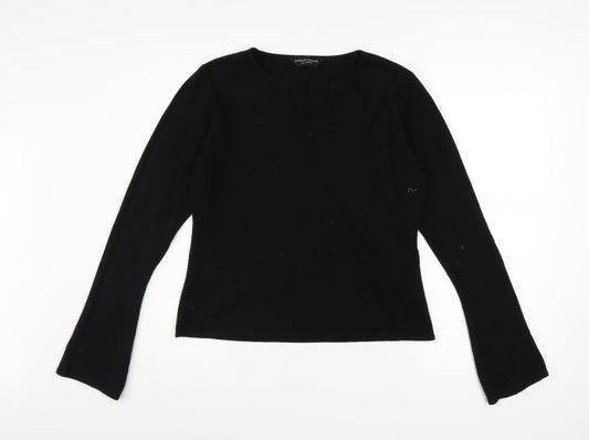 Dorothy Perkins Women's Black V-Neck Knit Jumper Size 14