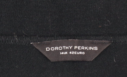 Dorothy Perkins Women's Black V-Neck Knit Jumper Size 14