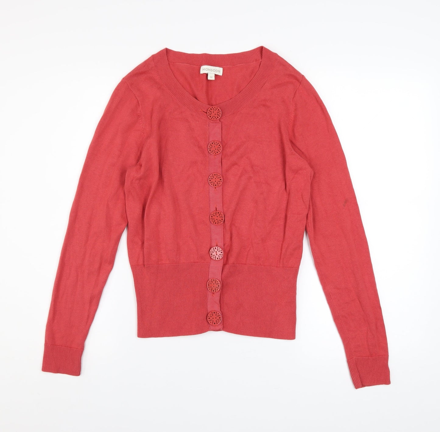 Womens UK Size M Monsoon Red Cardigan Jumper