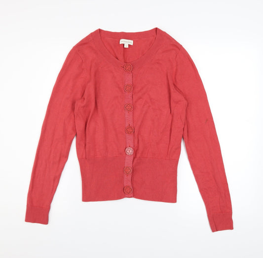 Womens UK Size M Monsoon Red Cardigan Jumper