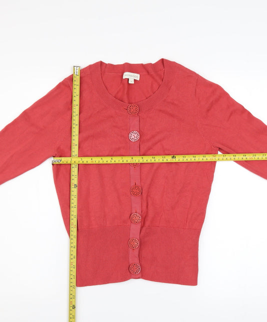 Womens UK Size M Monsoon Red Cardigan Jumper