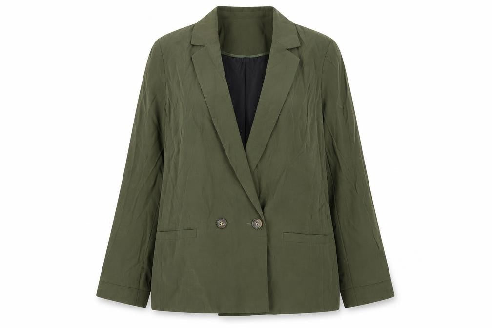 Tu Woman Green Blazer Size 14 Regular Fit Linen-Look Jacket