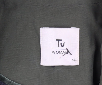 Tu Woman Green Blazer Size 14 Regular Fit Linen-Look Jacket