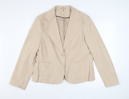 E-vie Collection Women's Beige Blazer Size 20 Lined Polyester Jacket