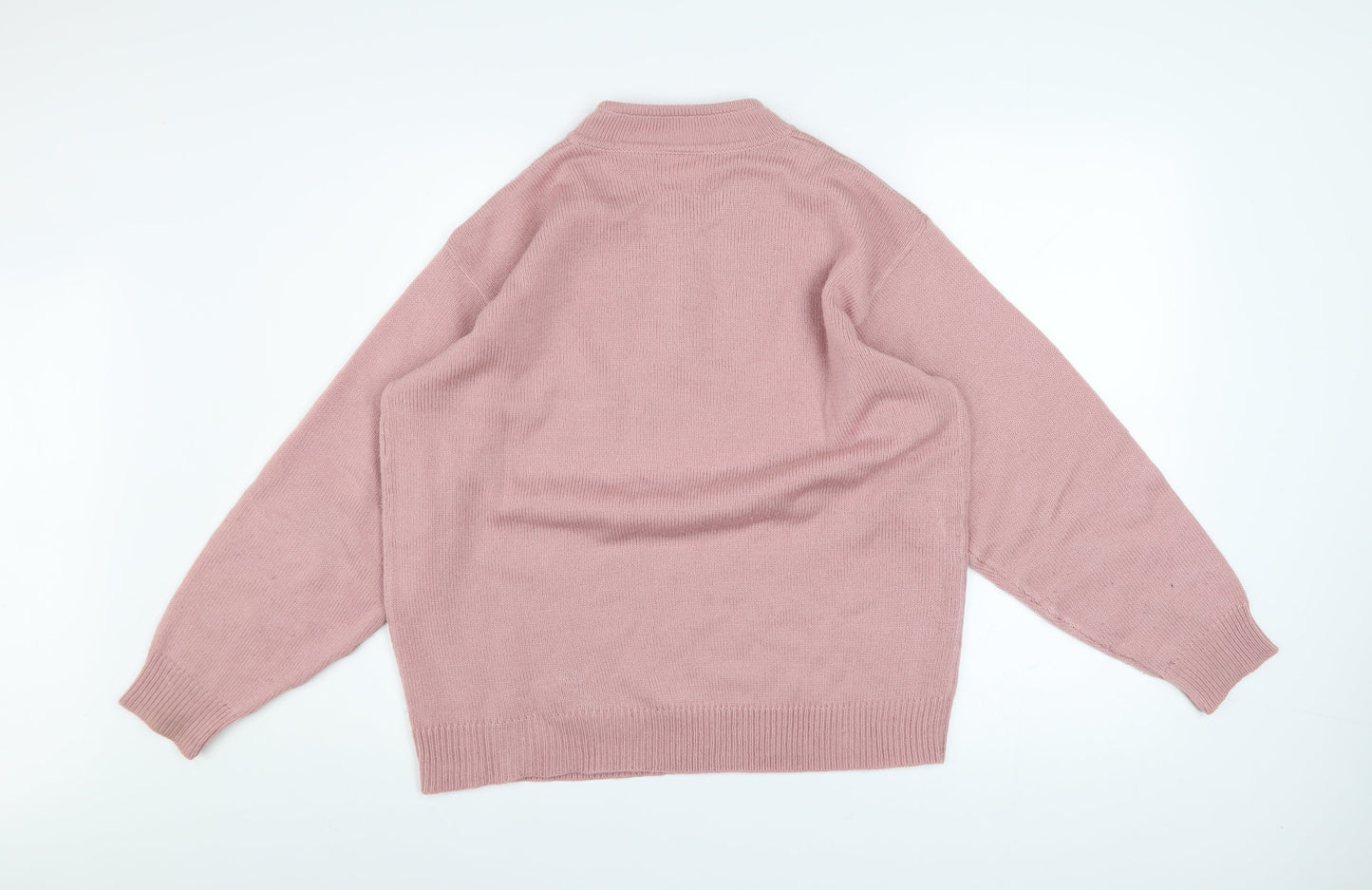 Womens UK Size 16 Classics Pink Henley Jumper
