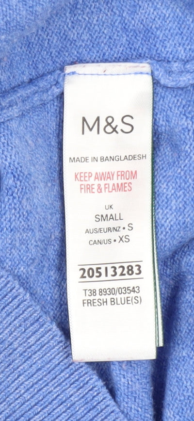Womens UK Size S Marks and Spencer Blue Pullover Jumper