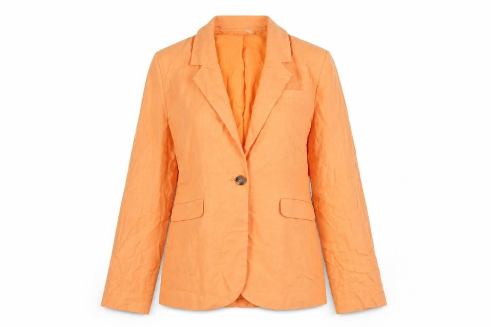H&M Divided Women's Orange Linen Blend Blazer 3XS