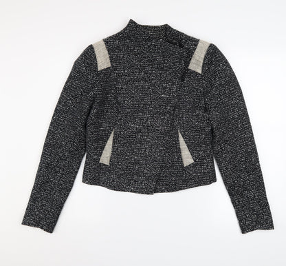 Gharani Strok Women Black Tweed Blazer Jacket UK 12 Regular Fit